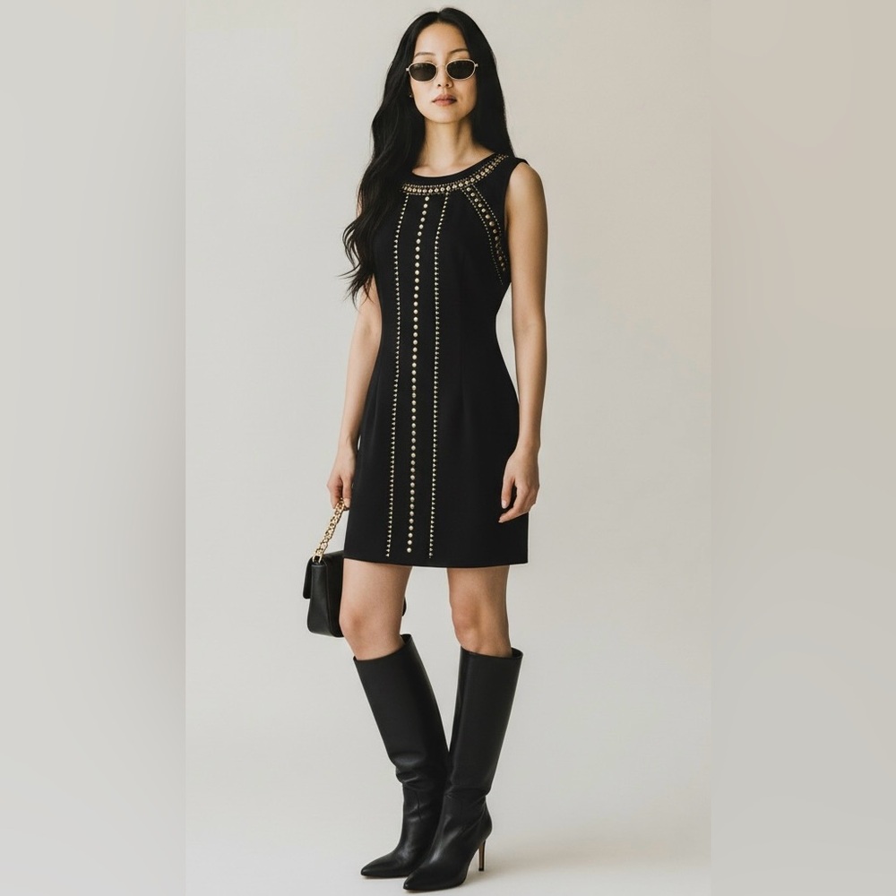 Candy Couture Studded Bodycon Dress Sleeveless Party Black Small‎